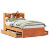 vidaXL Bookcase Bed without Mattress Wax Brown 120x200 cm Solid Wood Pine