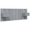 vidaXL Bed Headboard with Cabinets Grey Sonoma Engineered Wood