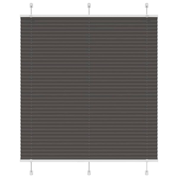 vidaXL Pleated Blind Black 115x100 cm Fabric Width 114.4 cm Polyester