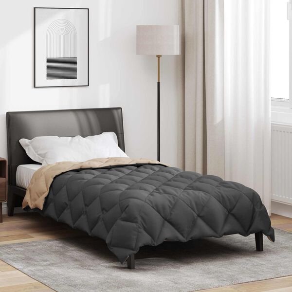 vidaXL Winter Duvet Anthracite and Taupe 200 x 155 cm Microfiber