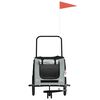 vidaXL Pet Bike Trailer Grey and Black Oxford Fabric and Iron