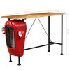 vidaXL Tractor Bar Table Solid Mango Wood Red 60x150x107 cm