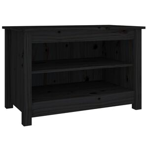vidaXL Shoe Bench Black 70x38x45.5 cm Solid Wood Pine