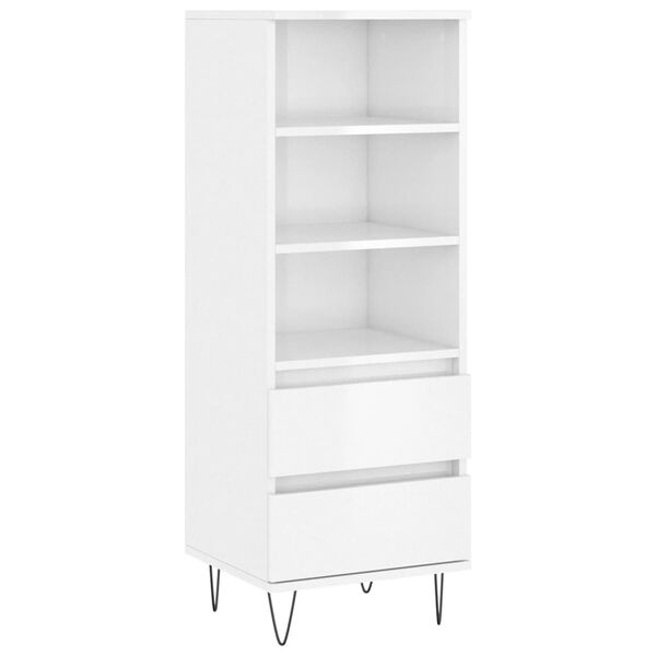 vidaXL Highboard High Gloss White 40x36x110 cm Engineered Wood