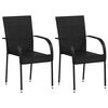 vidaXL Stackable Outdoor Chairs 2 pcs Poly Rattan Black