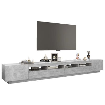 vidaXL TV Cabinet with LED Lights Concrete Grey 300x35x40 cm