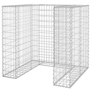 vidaXL Gabion Wall for Garbage Bin Galvanised Steel 110x100x110 cm