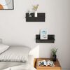 vidaXL Wall Shelves 2 pcs High Gloss Black 40x11.5x18 cm