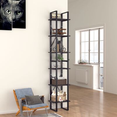 vidaXL 6-Tier Book Cabinet Grey 40x30x210 cm Engineered Wood