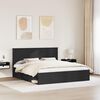 vidaXL Bed Frame with Headboard Black 200 x 200 cm Solid Pine Wood
