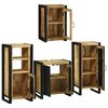 vidaXL Bathroom Furniture Set with Door 4 pcs Brown Solid Mango Wood