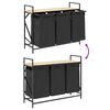 vidaXL Laundry Basket 3 Compartments with Shelf Sonoma Oak