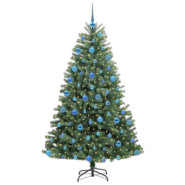 vidaXL Artificial Hinged Christmas Tree Green 180 cm PVC and Metal