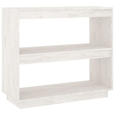 vidaXL Book Cabinet White 80x35x71 cm Solid Pinewood