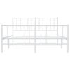 vidaXL Metal Bed Frame without Mattress with Footboard White 120x190cm