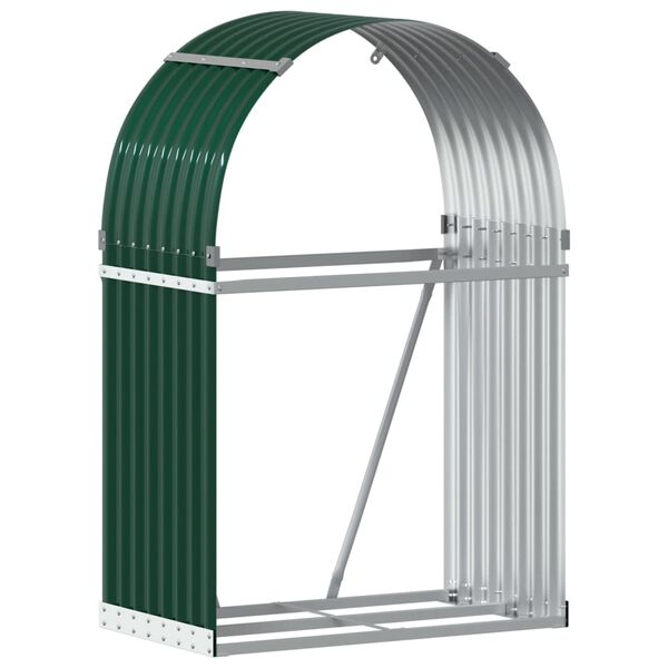 vidaXL Log Holder Green 80x45x120 cm Galvanised Steel
