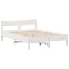 vidaXL Bookcase Bed without Mattress White 160x200cm Solid Wood Pine