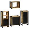 vidaXL Bathroom Furniture Set with Door 4 pcs Brown Solid Mango Wood