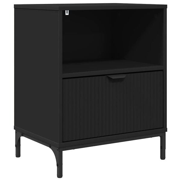 vidaXL Bedside Cabinet Black 49 x 36 x 61 cm Engineered wood
