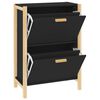 vidaXL Shoe Cabinet Black 57.5x33x80 cm Engineered Wood