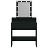 vidaXL Dressing Table Black oak 80 x 41 x 144.5 cm Engineered wood