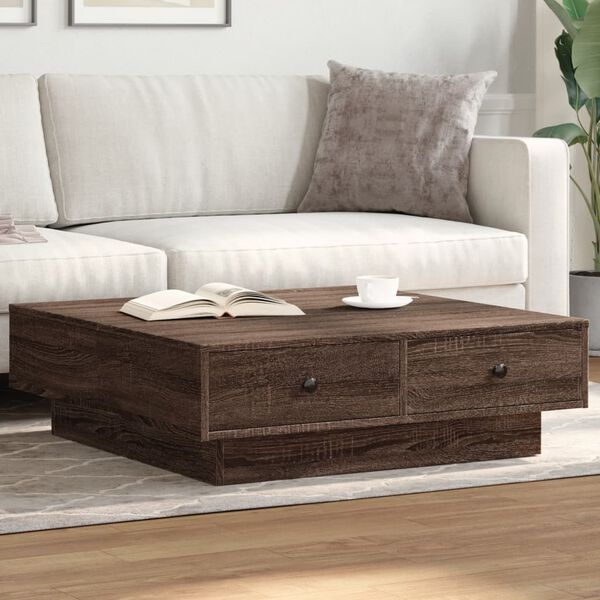 vidaXL Coffee Table Brown oak 90x90x28 cm Engineered Wood