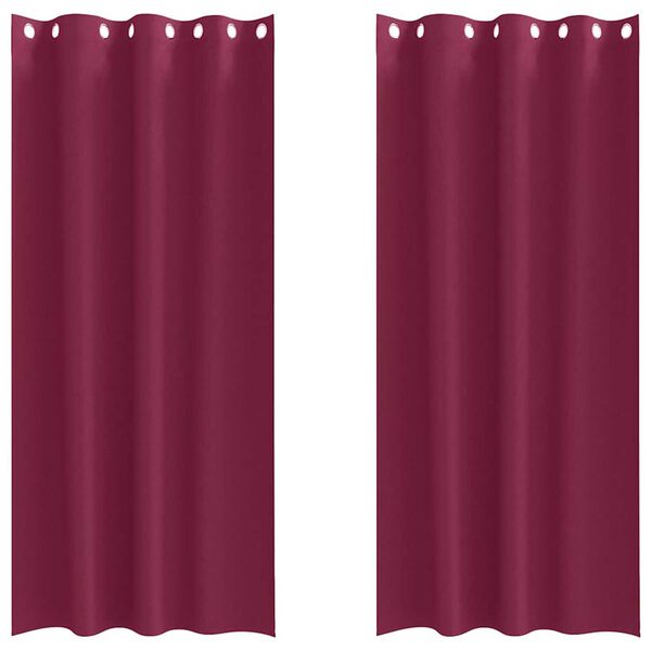 vidaXL Blackout Curtains with Rings 2 pcs Wine Red 245 x 140 cm