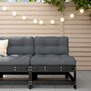 vidaXL Garden Middle Sofa Black Solid Wood Pine