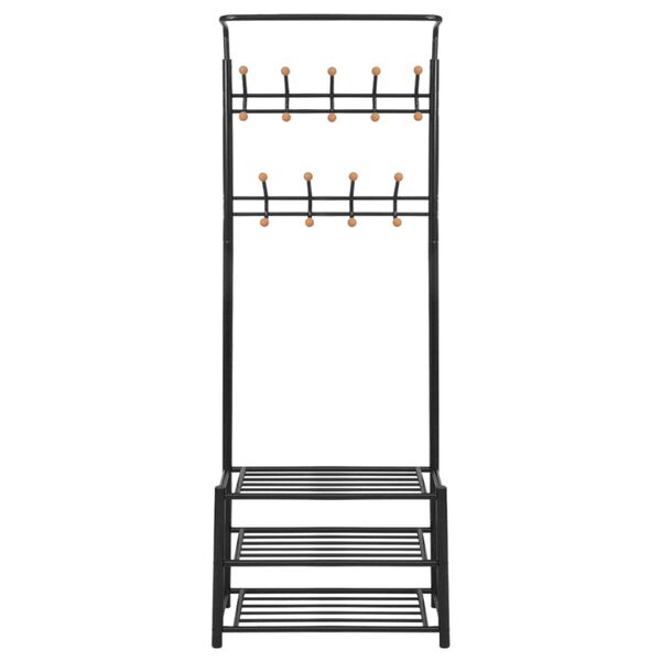 vidaXL Clothes Rack with Shoe Storage 68x32x182.5 cm Black