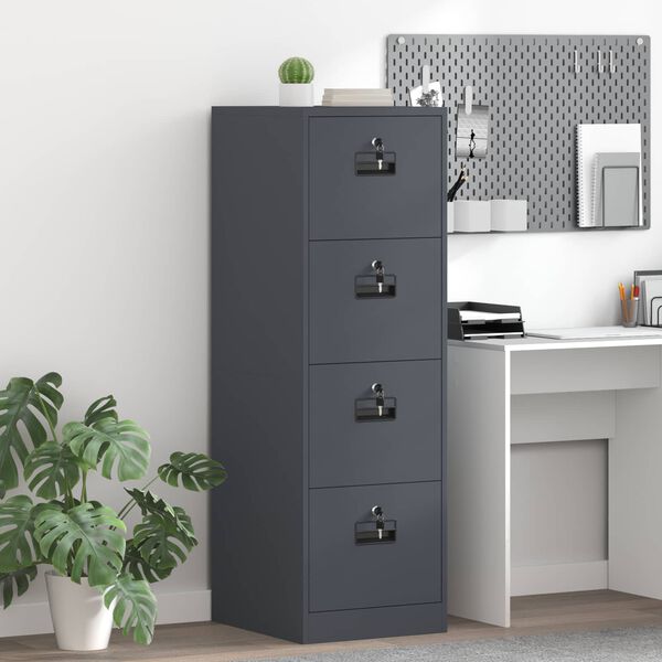 vidaXL File Cabinet with Drawer 2 pcs Anthracite 44 x 50 x 139 cm