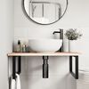 vidaXL Basin Shelf Wall Mounted Steel and Solid Wood Oak