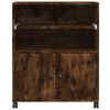 vidaXL Printer Stand with Wheels Smoked Oak 60x48x74 cm