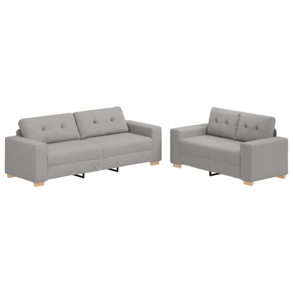 vidaXL Sofa 2 pcs Grey 221 x 80 x 80 cm Fabric
