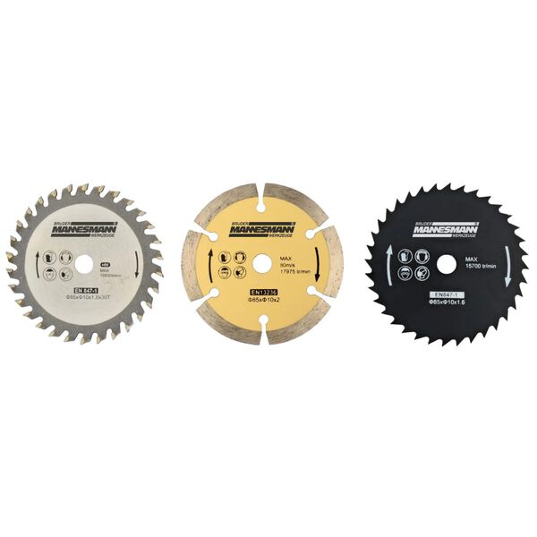 Br&uuml;der Mannesmann Set of Saw-blades for Circular Saw 3pc