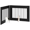 vidaXL Foldable Dog Gate with Stands 2 pcs Black Oak 160.5 cm