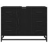 vidaXL Bathroom Cabinet Black Oak 80 x 33 x 60 cm Engineered Wood