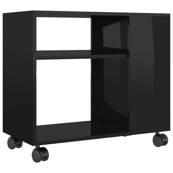 vidaXL Side Table High Gloss Black 70x35x55 cm Engineered Wood