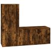 vidaXL 2 Piece TV Cabinet Set Smoked Oak Engineered Wood
