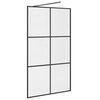 vidaXL Walk-in Shower Wall with Clear ESG Glass 115x195 cm Black
