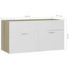 vidaXL Sink Cabinet with Built-in Basin White and Sonoma Oak Engineered Wood
