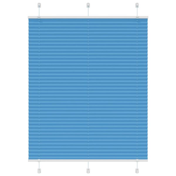 vidaXL Pleated Blind Blue 105x100 cm Fabric Width 104.4 cm Polyester