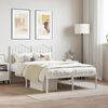 vidaXL Metal Bed Frame without Mattress with Headboard White 120x190cm