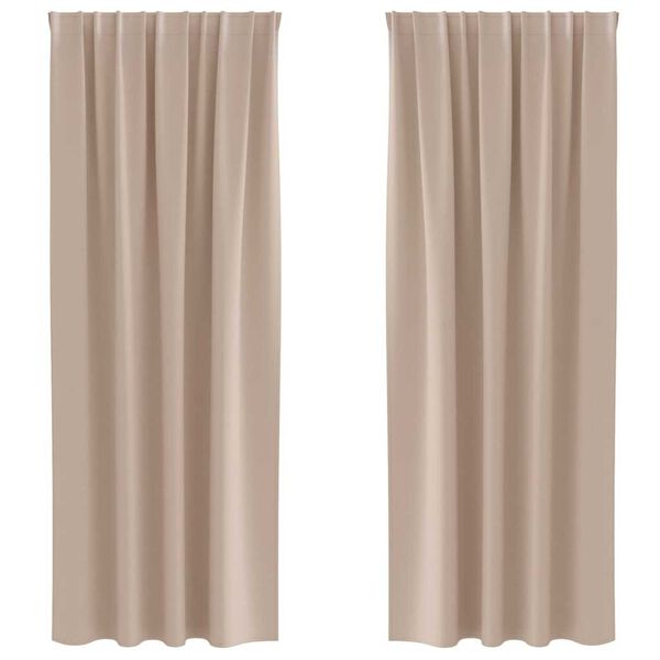 vidaXL Blackout Curtains with Rings 2 pcs Taupe 225 x 140 cm Polyester