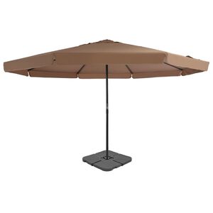 vidaXL Garden Parasol | Taupe, Black | Aluminium, Steel, Plastic | Large