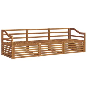vidaXL Outdoor Sofa Set 3 pcs Natural Solid Acacia Wood