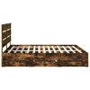 vidaXL Bed Frame with Drawer Smoked Oak 180 x 200 cm Engineer Wood