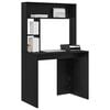 vidaXL Desk with Shelf Black Oak 91 x 50 x 149 cm Engineered Wood