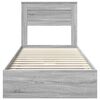 vidaXL Storage Bed Grey Sonoma 100 x 200 cm Engineered Wood