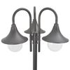 vidaXL Garden Post Light E27 220 cm Aluminium 3-Lantern Bronze