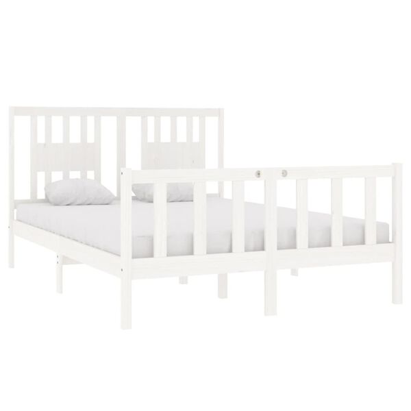 vidaXL Bed Frame without Mattress White 140x190 cm Solid Wood